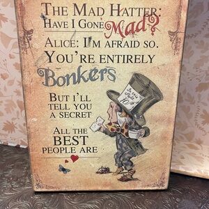 Mad Hatter Quote Wall Art